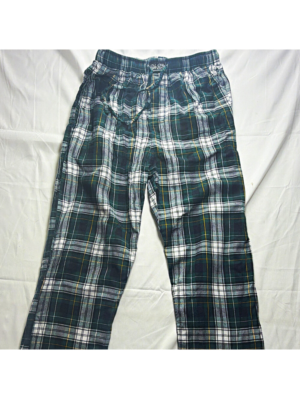 Polo Ralph Lauren Men’s Plaid Pajama Pants Green/White Size S Logo Accent